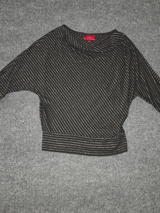 Jennifer Lopez Tops - Black Metallic-Striped Women's Sweater